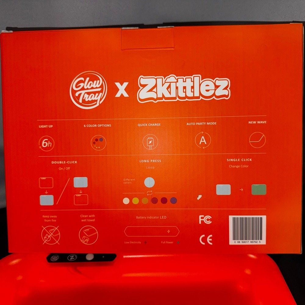 Orange Zkittlez Glow Tray LED Rolling Tray Light up Rolling Tray 11x7 - Picture 3 of 3